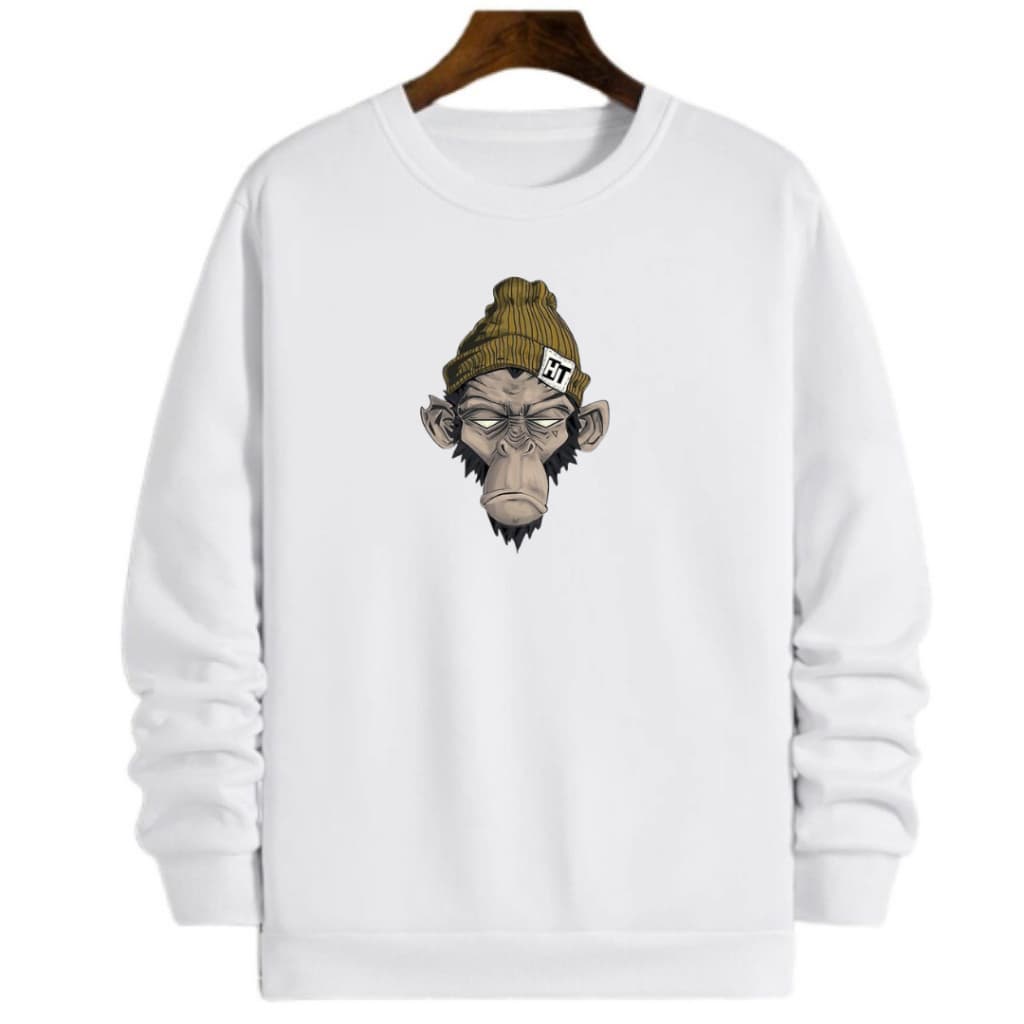 Moletom masculino gola careca estampado streetwear
