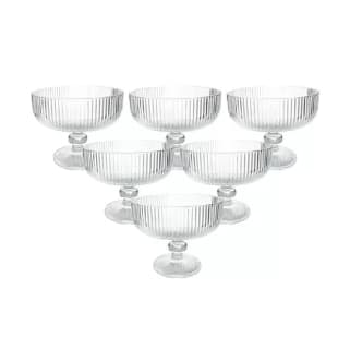 Jogo de Taças de Sobremesa de Vidro Transparente Graffiato 310ml 6 peças - Hauskraft