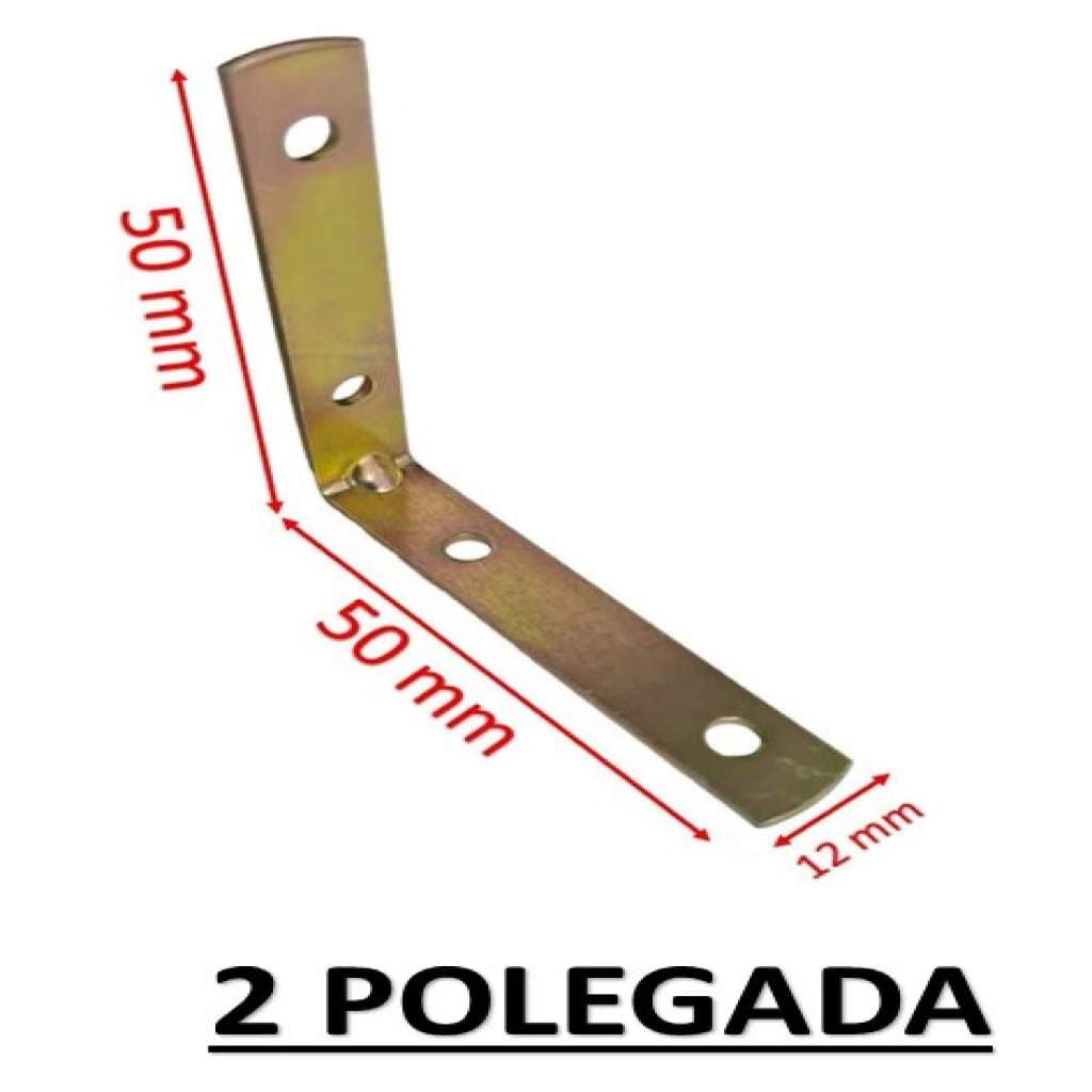 Kit 10 Cantoneira L Reforçada 50 x 50 Aço Móveis Prateleira Armário Suporte Fixação com Parafusos