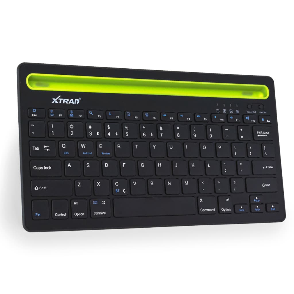 Teclado Sem Fio Bluetooth Suporte Para Tablet Celular Slim Ultra Fino Super Fino Alumínio Com Chave Seletora de Canal