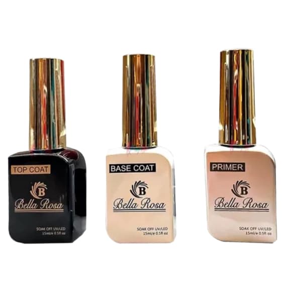 Preparadores BELLA ROSA Top Coat Selante Base Coat Primer 15ml