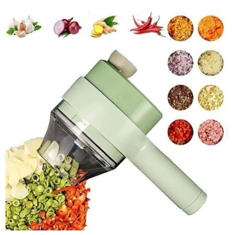 Cortador de Legumes e Vegetais Elétrico Multifuncional 4 em 1 portátil.