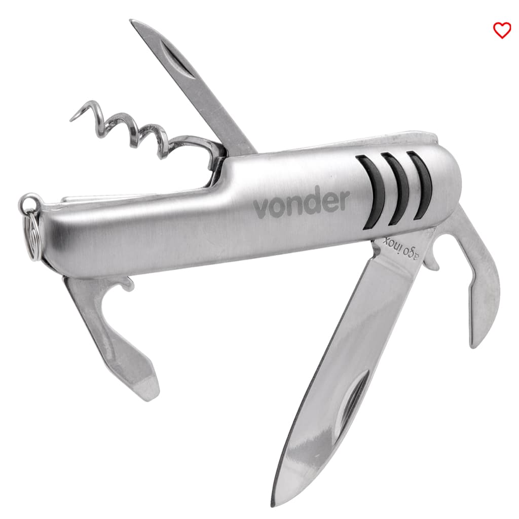 Canivete multiuso, em aço inox, VONDER