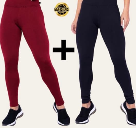 Kit 2 Calça Legging Grossa Cintura Alta Academia | Dia Dia Fitness