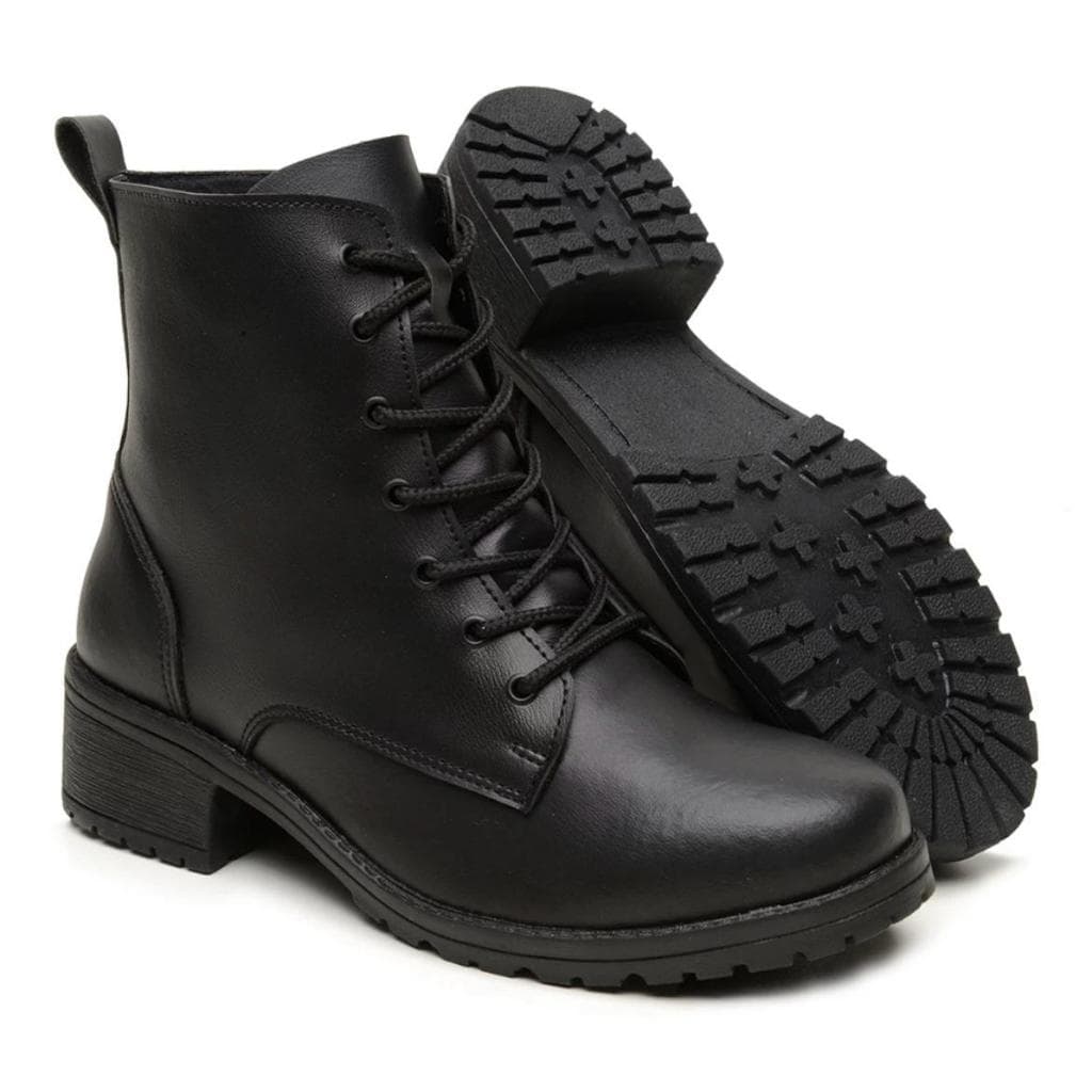 Bota Coturno Feminina Casual Salto Baixo para o Dia a dia Confortável Leve Macio Envio em 24 horas