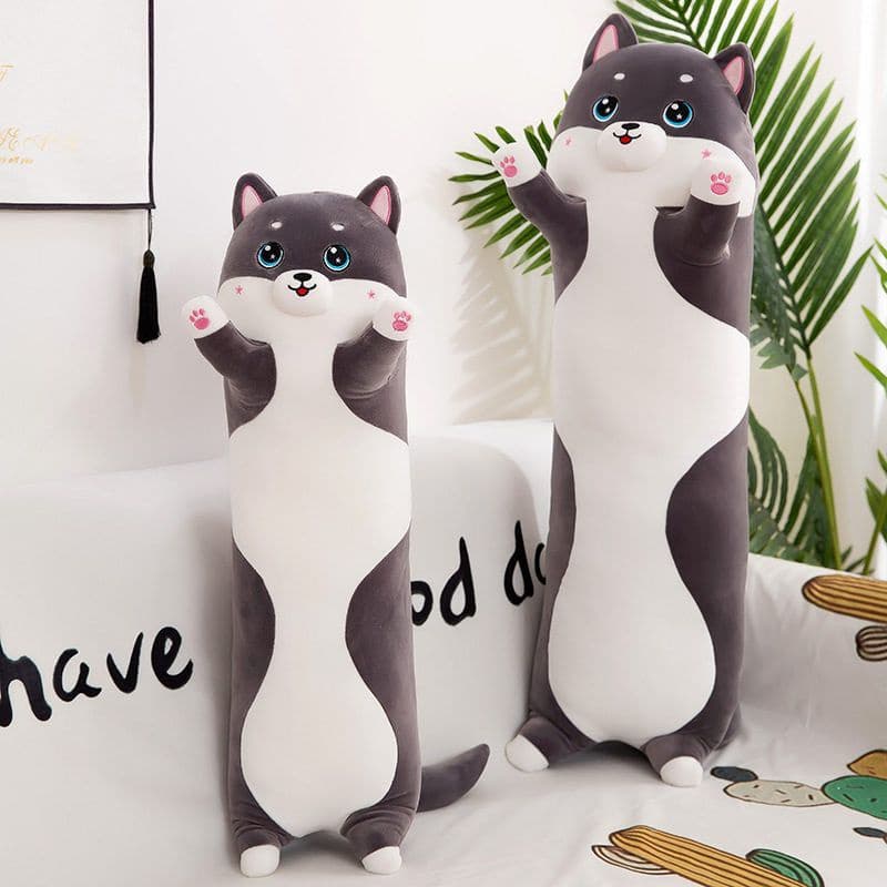 Cachorro de Pelúcia 70 cm 50 cm Almofada Travesseiro Rolo Salsichinha Cachorrinho Fofo Longo Dorminhoco Dormir Brinquedo Salsicha Crianças Presente Mães Pais Família Husky Siberiano