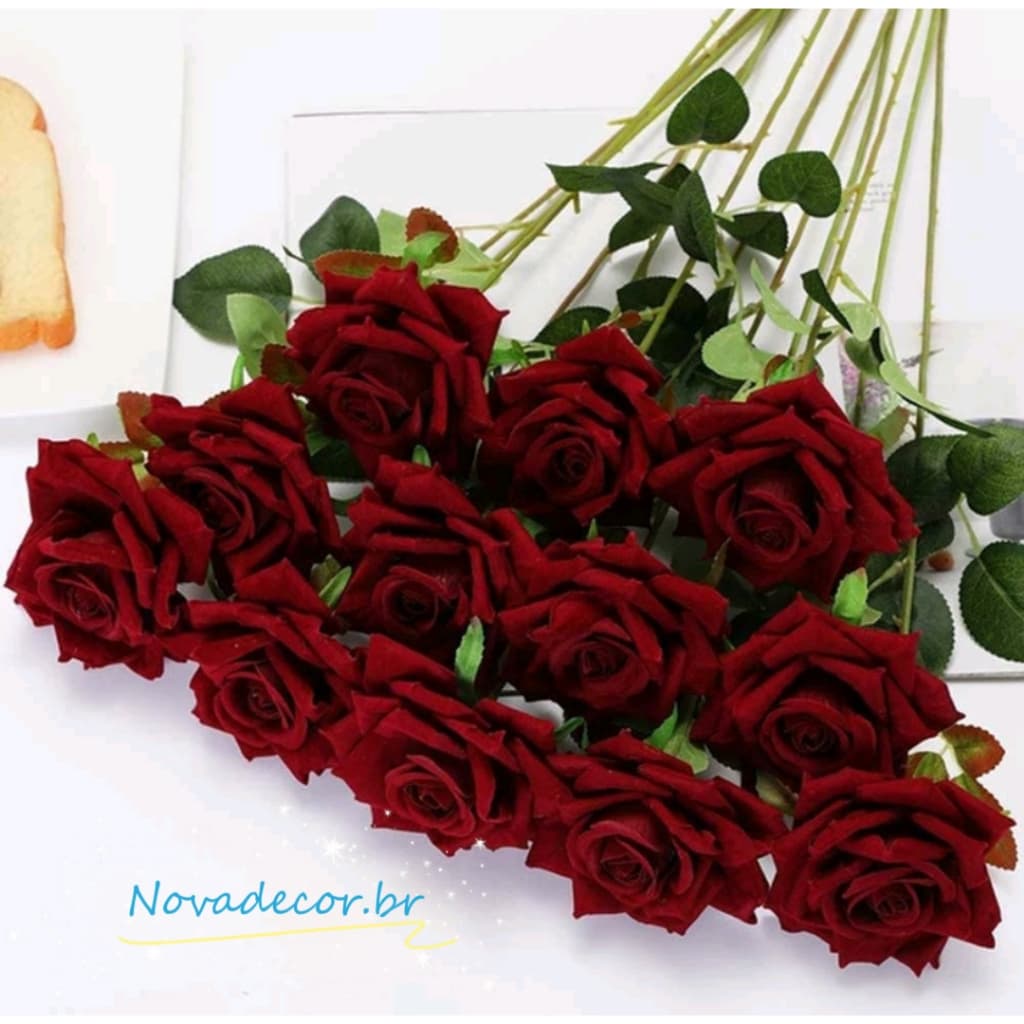 Rosa Artificial Kit/2 unidade rosa P/ Dia das Mães, Dia dos Namorados, Presentes e Lembrancinha de casamento