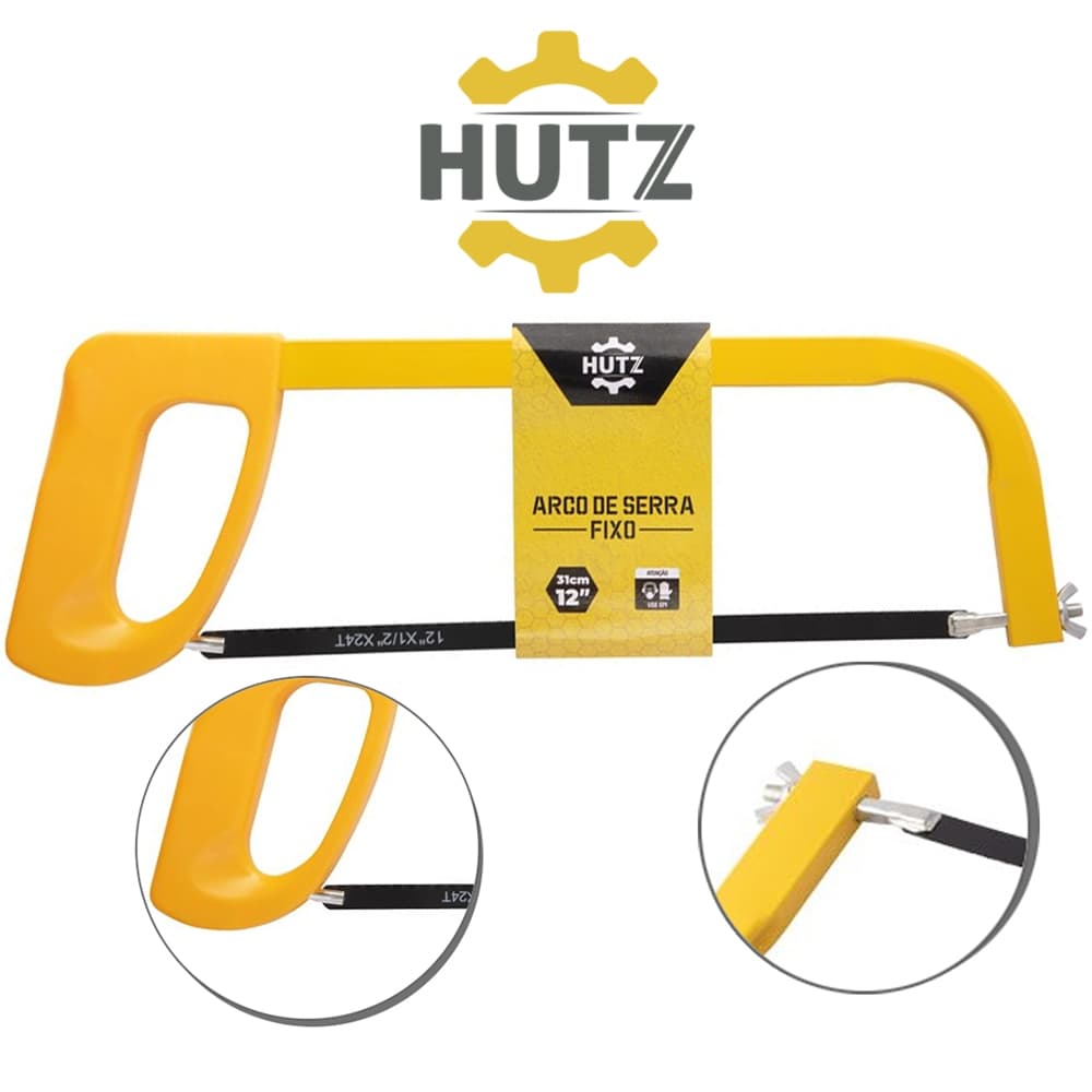 ARCO DE SERRA FIXO COM LAMINA DE ACO CARBONO HUTZ 42,5X14CM