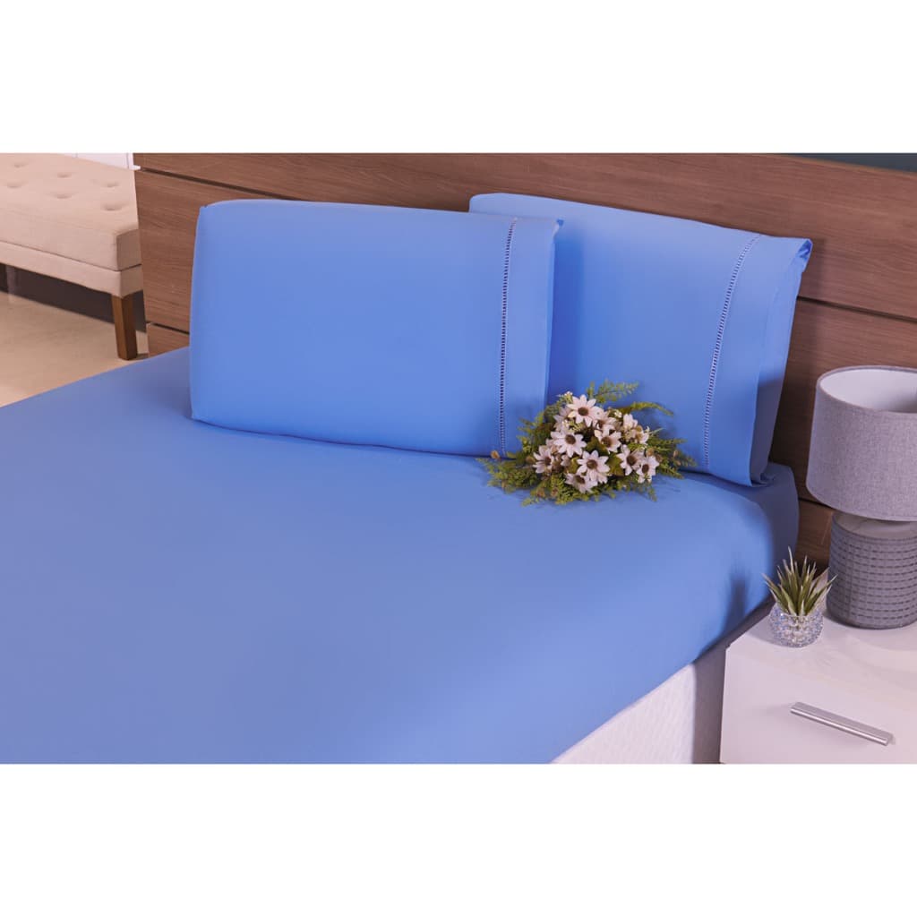 Jogo Lençol 3 Peças Cama Viúva 1,20m x 2,03m x  30cm Percal 200 Fios