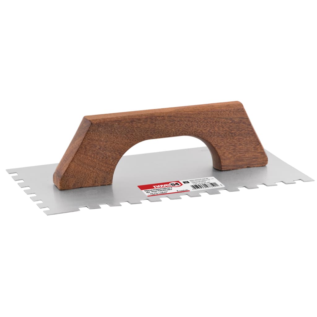 Desempenadeira de aço, dentada, 250 mm x 120 mm, NOVE54