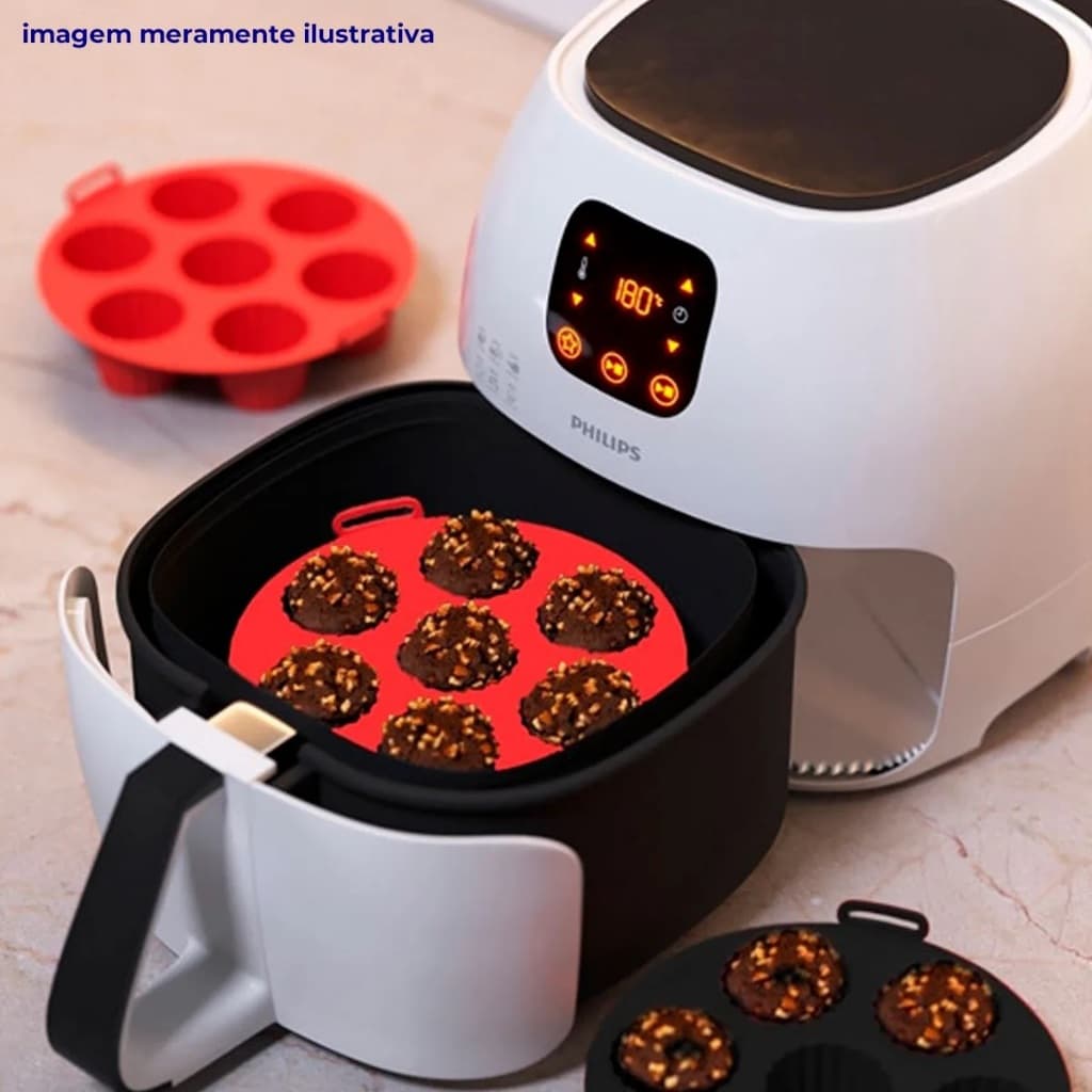 Forma De Silicone 20.5x5cm Para Mini Bolo Cupcake Airfryer E Microondas Forma Antiaderente Utensilio De Cozinha