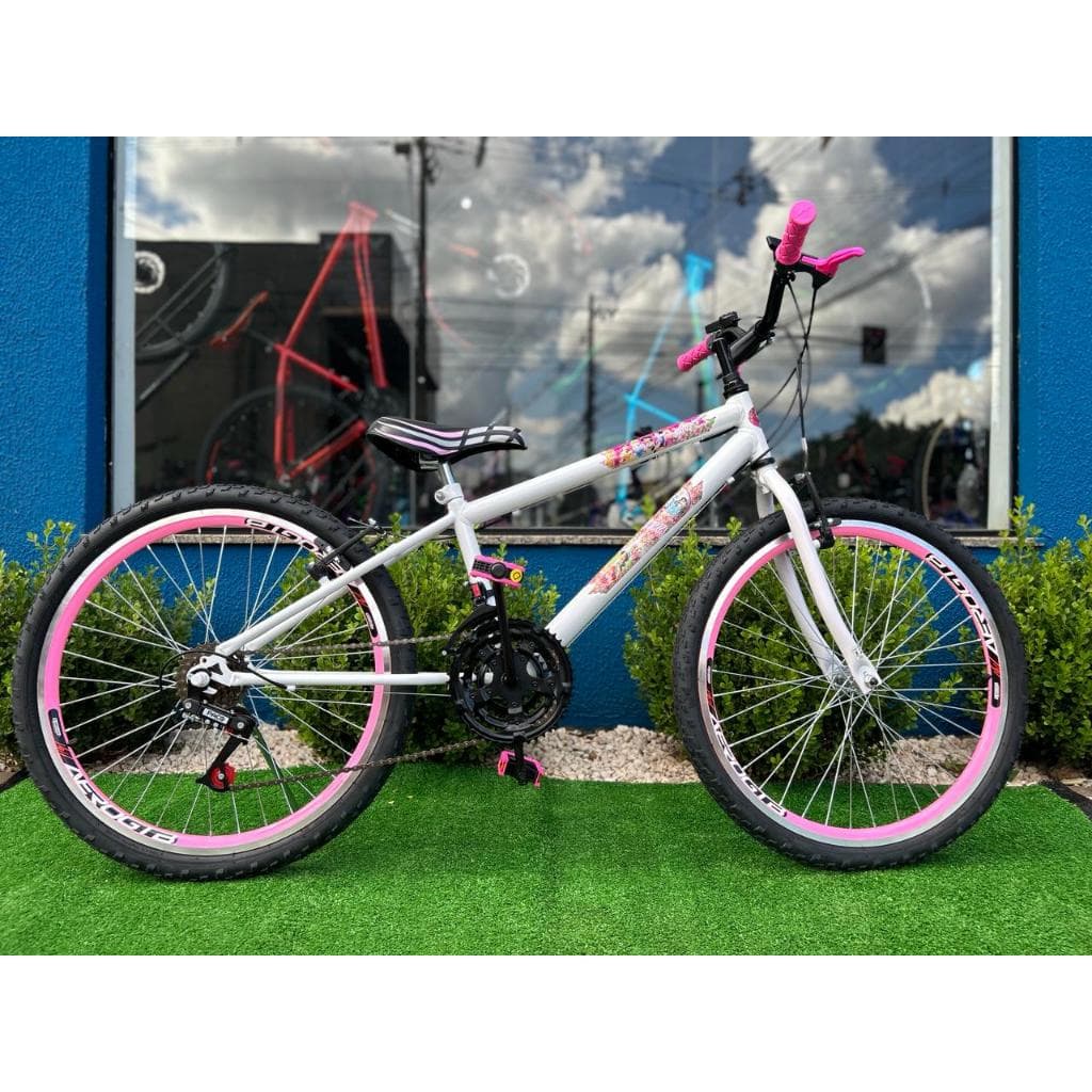 Bicicleta Bike Infantil Menina Aro 24 18 Marchas C/ Aros Aero