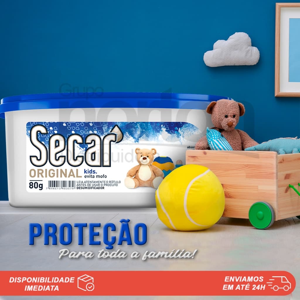 Anti Mofo Desumidificador Secar Original Kids 80g Evita Umidade Fungos Cheiro Guarda Gavetas Armários Roupas