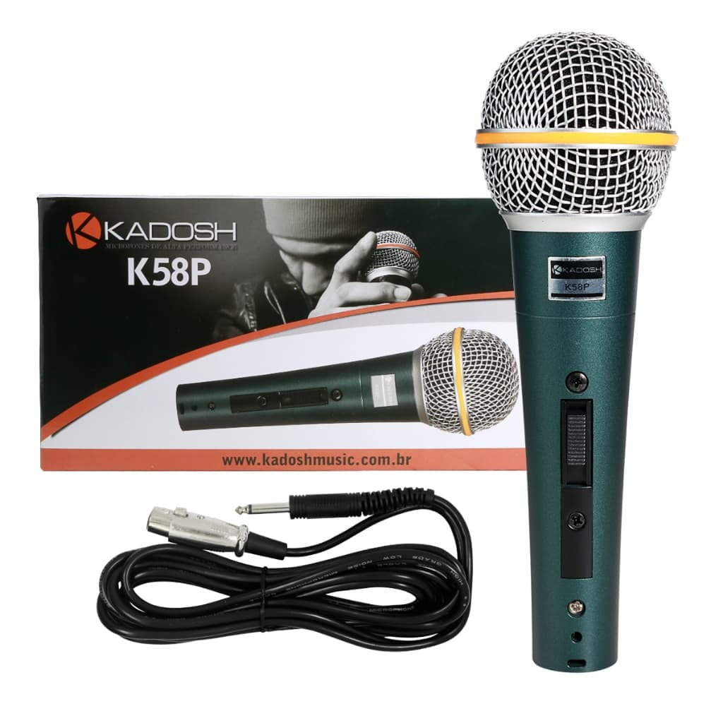 Microfone De Mão Profissional Dinâmico Cardioide Com Cabo 4,5 Metros Para Igreja Karaokê Palestra