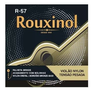 Encordoamento Para Violão Nylon Bronze Tensão Alta Rouxinol R57