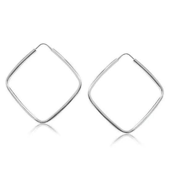 Brinco de Argola Prata 925 Quadrada Legitima Original