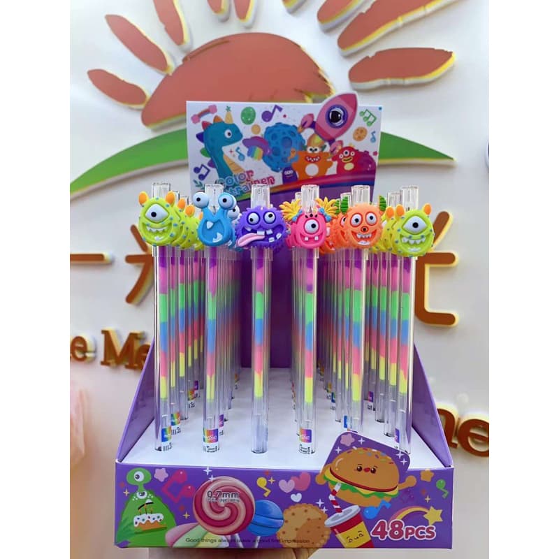 kit de 4/8/12 peças Caneta de  Refil multicolor escreve papel preto /Bichinhos
