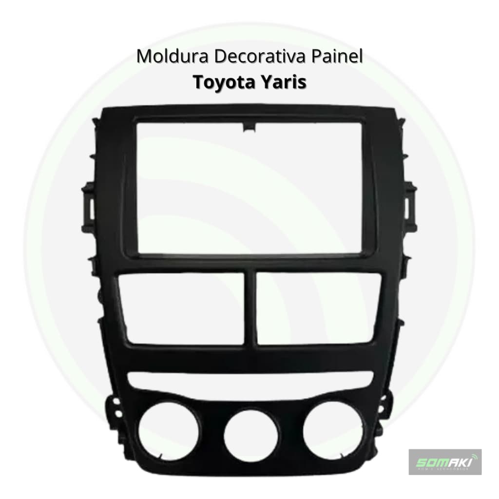 Moldura Painel Som/dvd 2din Preto Fosco Yaris 2018 - 2020 Ludovico