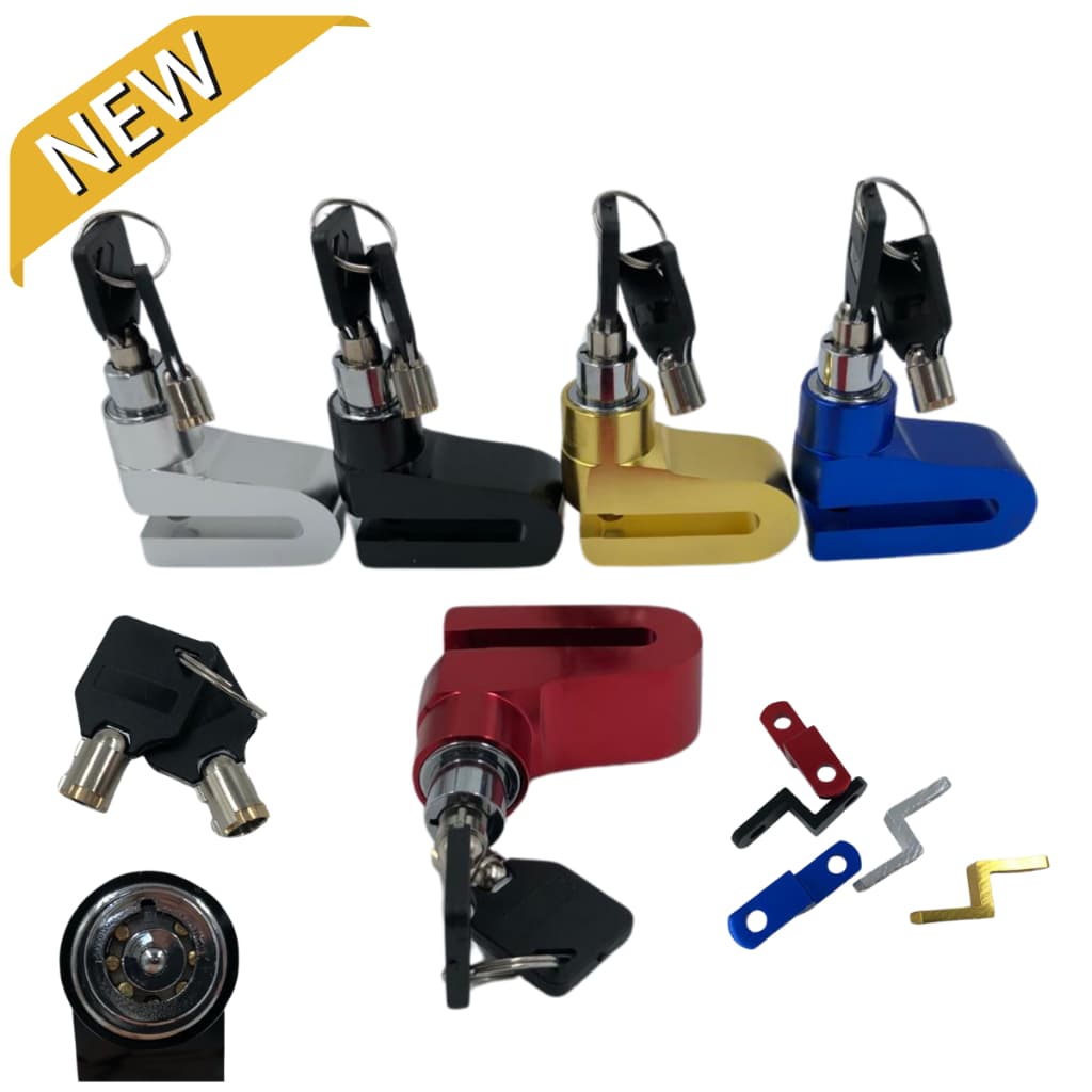 Cadeado Trava Disco Universal Moto Bike Freio Antirroubo 2 Chaves Resistente Honda Yamaha Universal
