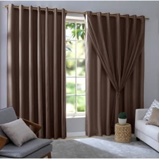 Cortina Blackout com Voal Corta Luz 100% 2,80 X 2,30 para Quarto, Sala Voal