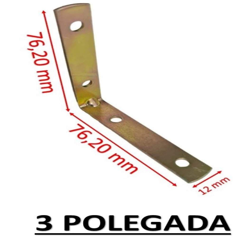 Kit 10 Cantoneira L Reforçada 75 x 75 Aço Móveis Prateleira Armário Suporte Fixação com Parafusos