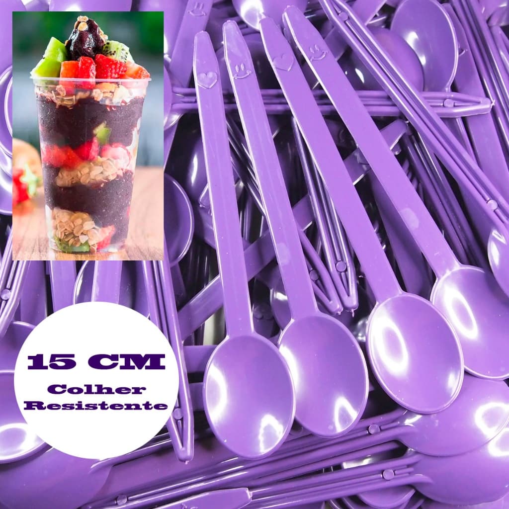 Kit 4000 colheres descartável de 15 Cm Para Sorvete Açaí
