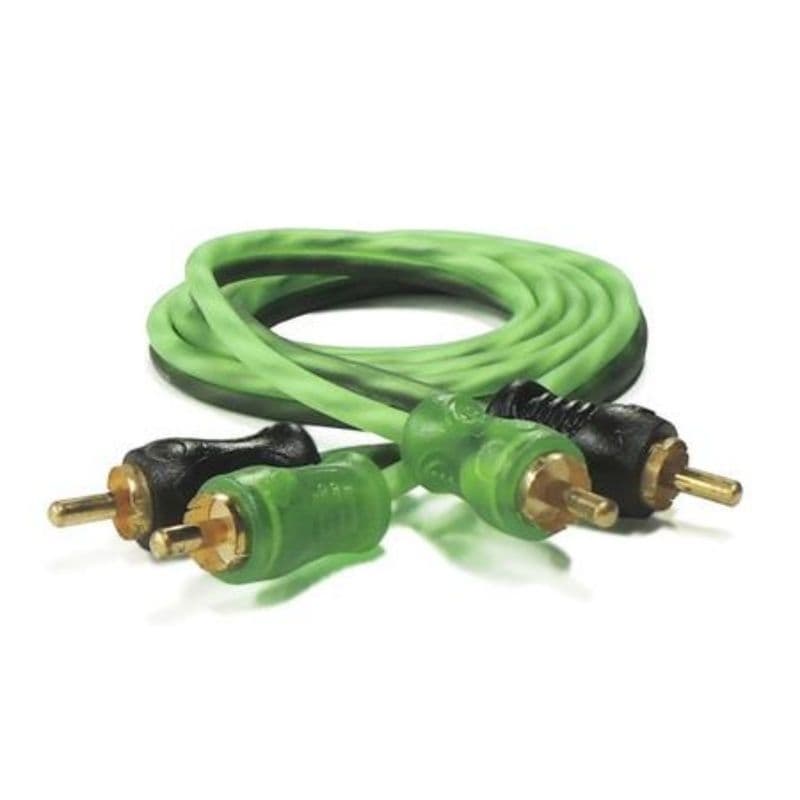 Cabo Rca Technoise 1 Metro Serie 200 Pró Injetado Verde 4mm Som Automotivo Caixa Bob