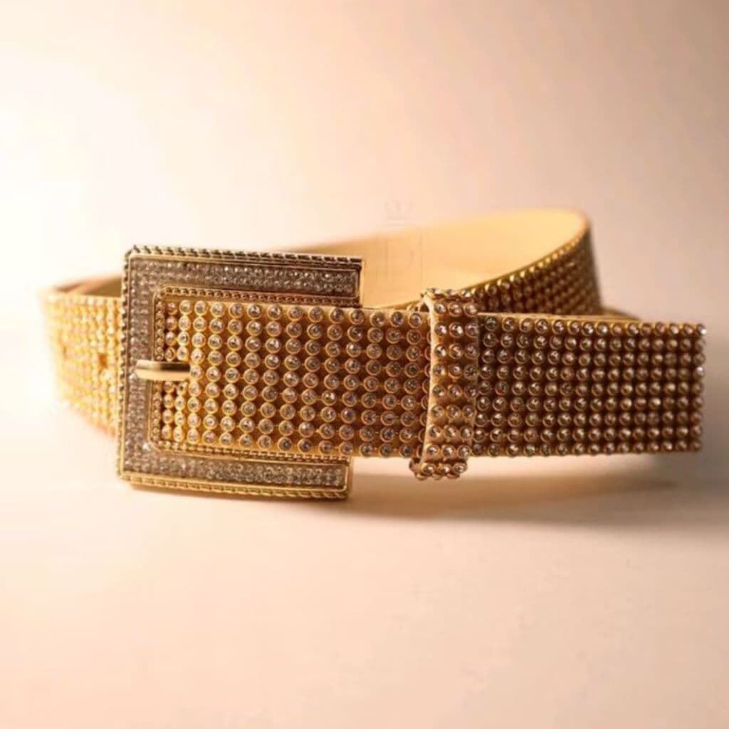 Cinto feminino 3cm strass brilhante