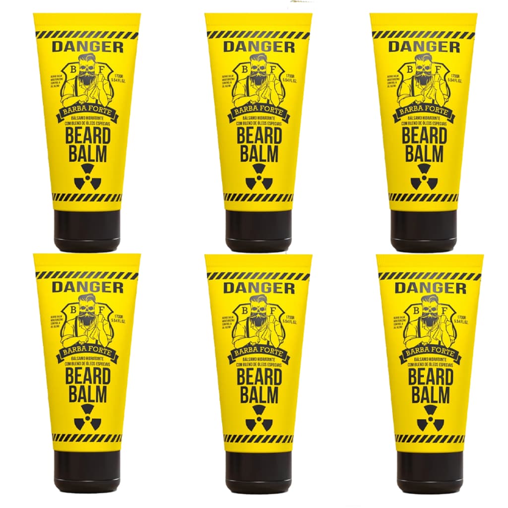 Kit 6 unidades Beard Balm Bálsamo Hidratante Para Barba Forte 170g