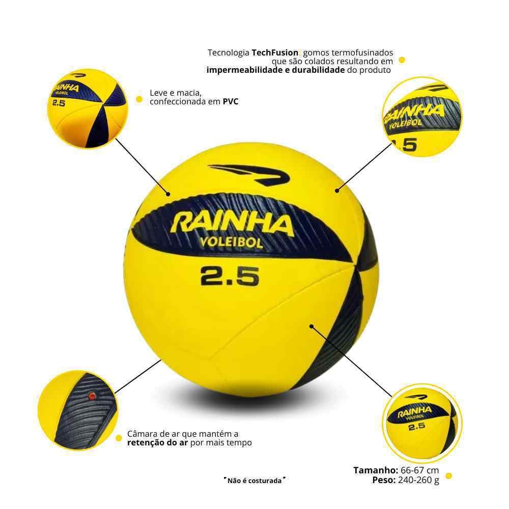 Bola Volei Oficial Lazer Esporte Rainha VL 2.0 Profissional Quadra Praia