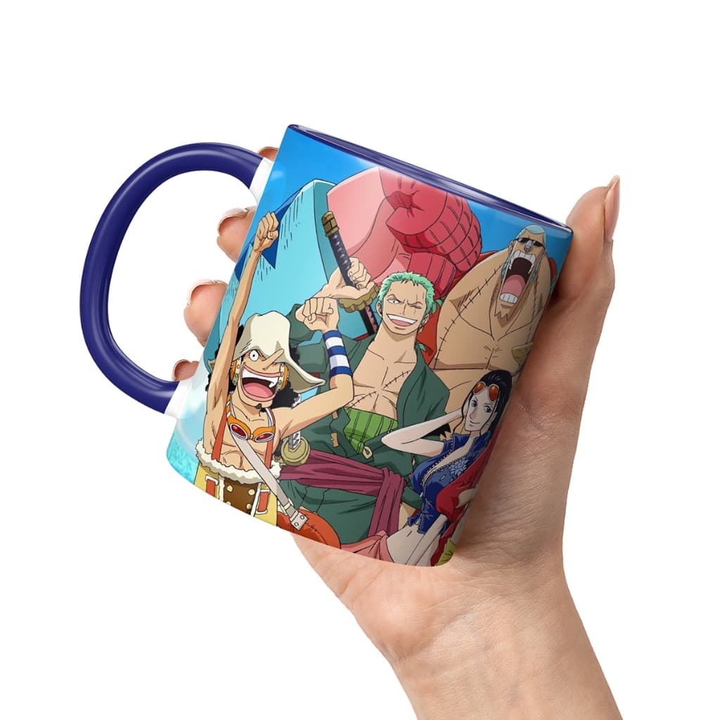 Caneca One Piece Luffy Monkey D. Anime Piratas Porcelana Xícara Zoro Roronoa Tina Chopper Chibi
