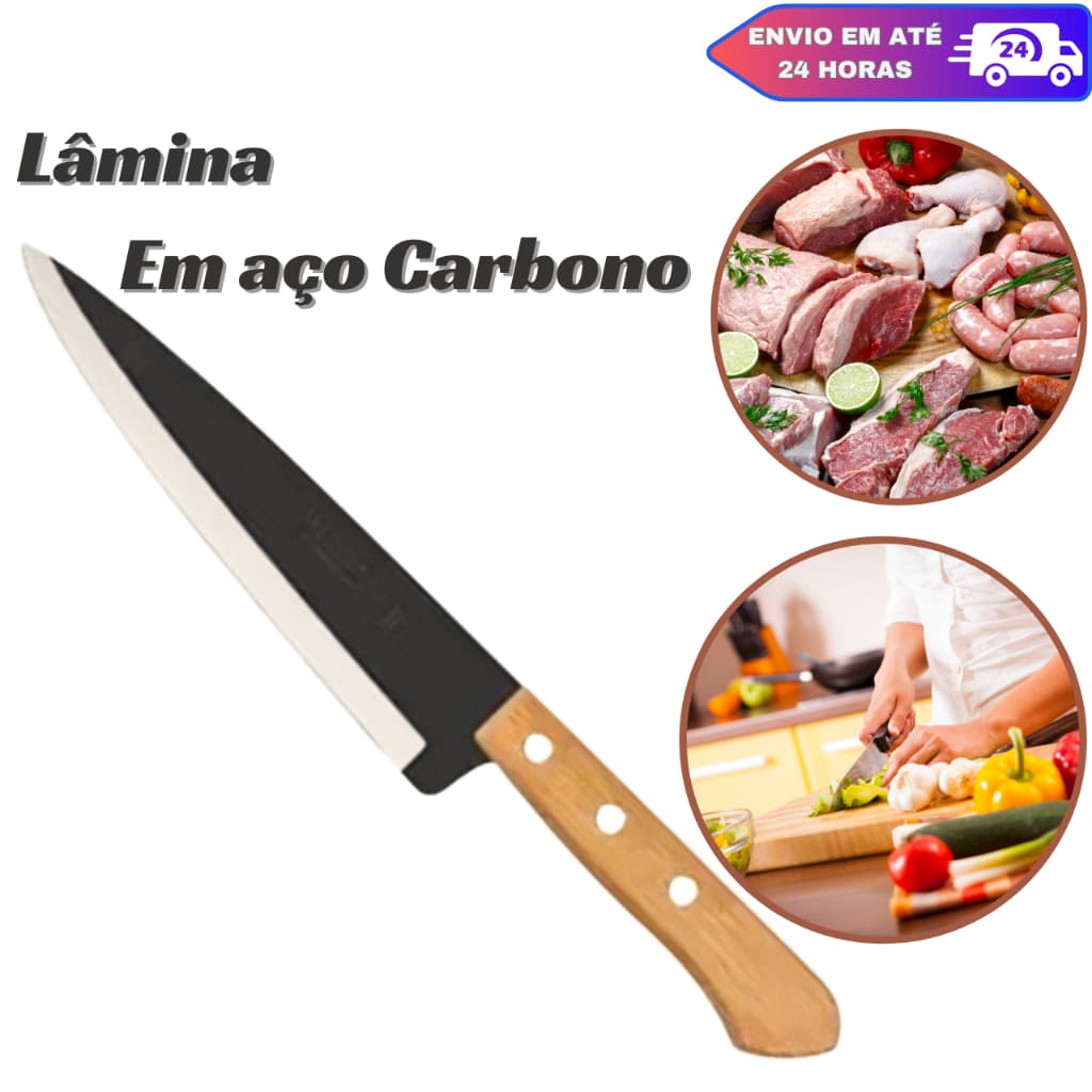 Faca Tramontina de Cozinha Peixeira Aço Carbono 07 30 Centímetros