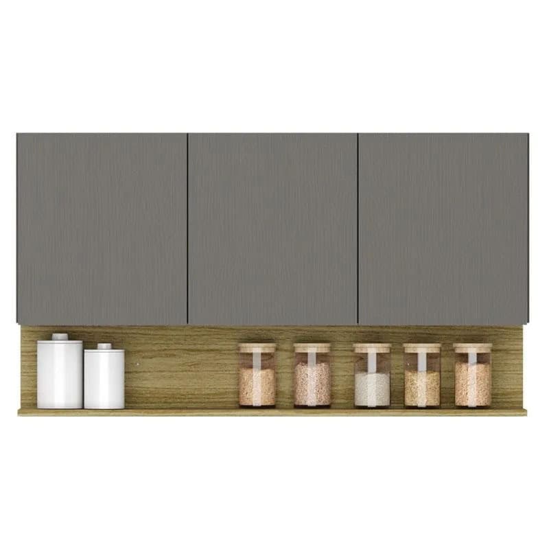Armário de Cozinha Aéreo Line 3 Portas 120 cm - Kits Paraná