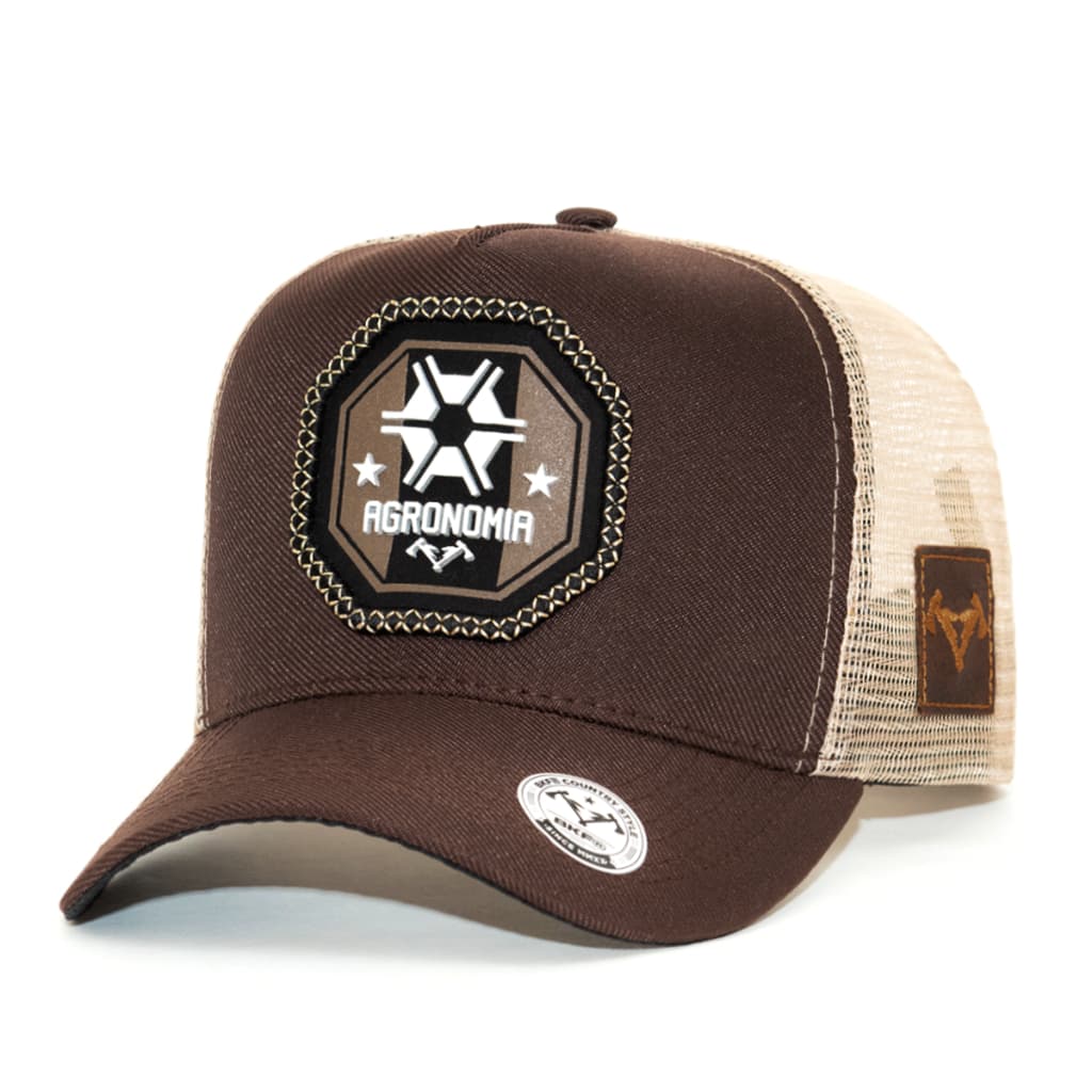 Boné country sertanejo aba curva trucker bone bordado agro farm