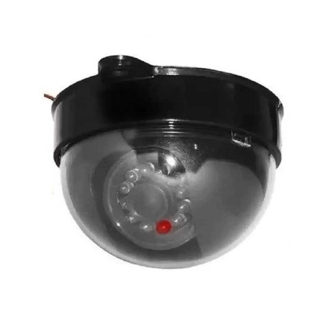 Câmera falsa/fake Dome com led bivolt 110/220v p/segurança residência e comércio (preta) - nao acompanha a placa