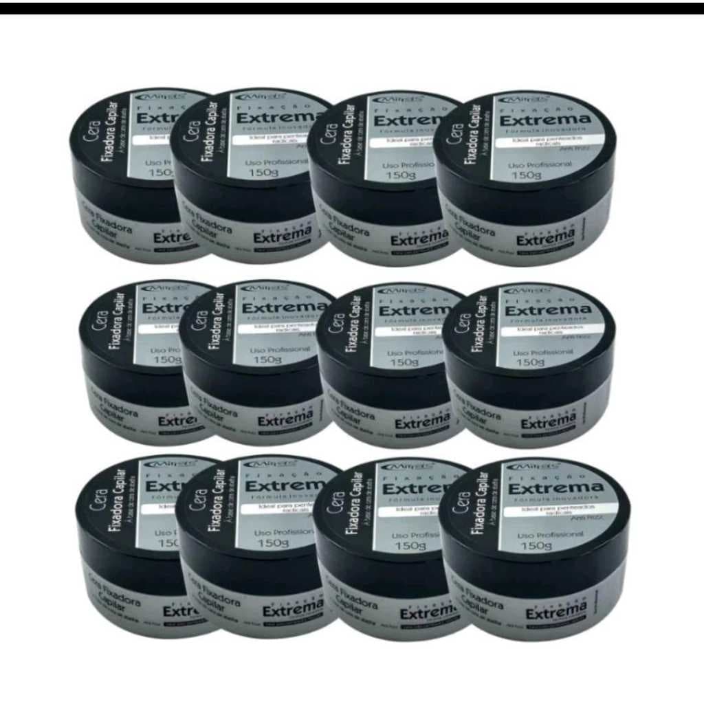 kit 12 Cera fixadora capilar Mirra's Fixação Extrema - 150g