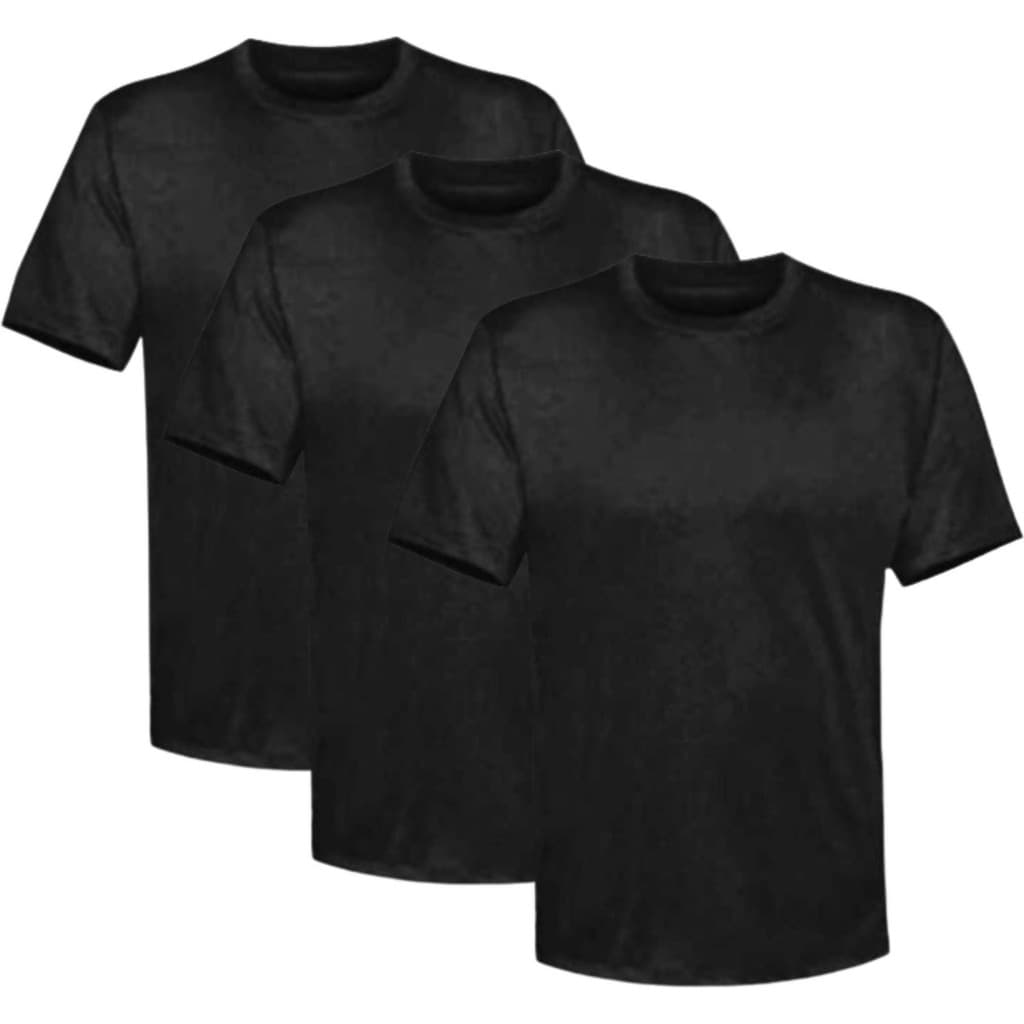 KIT 03 - Camisa Preto 100% Poliéster para Sublimação Personalização
