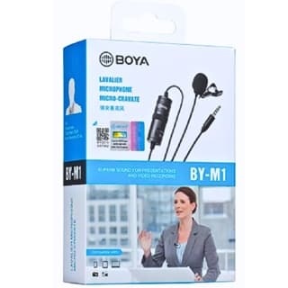 Microfone Lapela Boya BY-M1 condensador omnidirecional preto