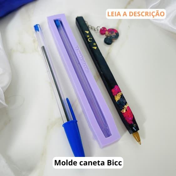 Molde de silicone para resina caneta bicc.