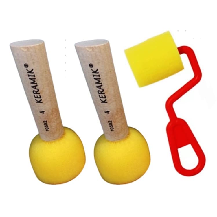 Kit 2 Pincel Batedor Espuma Keramik + Rolo 40mm