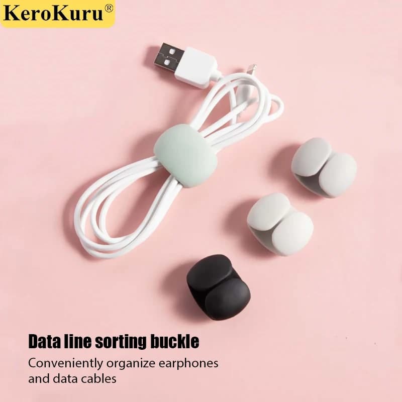 Clip organizador de cabos USB, Enrolador de cabos, Mouse Wire, Suporte do fone de ouvido e Carregadores. 1uni.