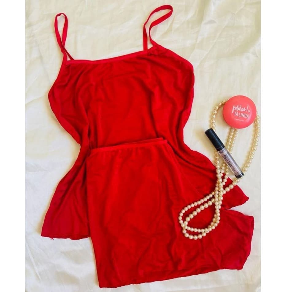 Baby Doll LISOS Pijamas Preto, Vermelho, Pink Rosa Claro