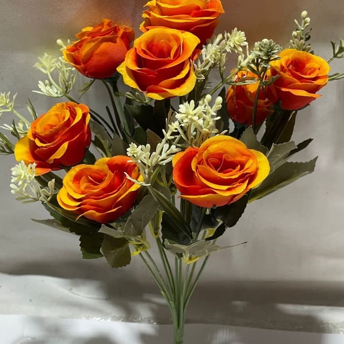 Rosa Artíficial com 9 flores