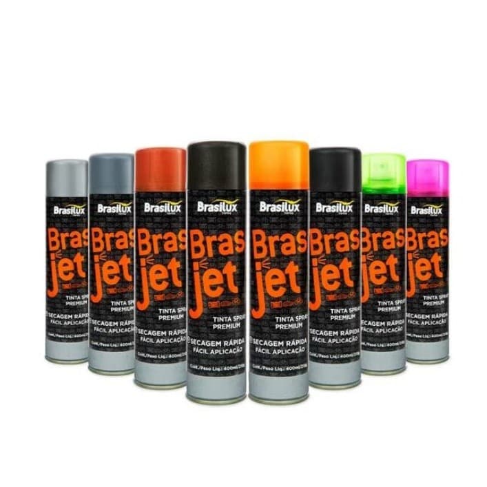 Tinta Spray Uso Geral - 400ml Brasjet Brasilux Cores