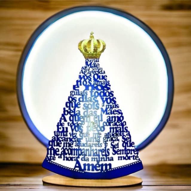 Placa decorativa com base Nossa Senhora azul