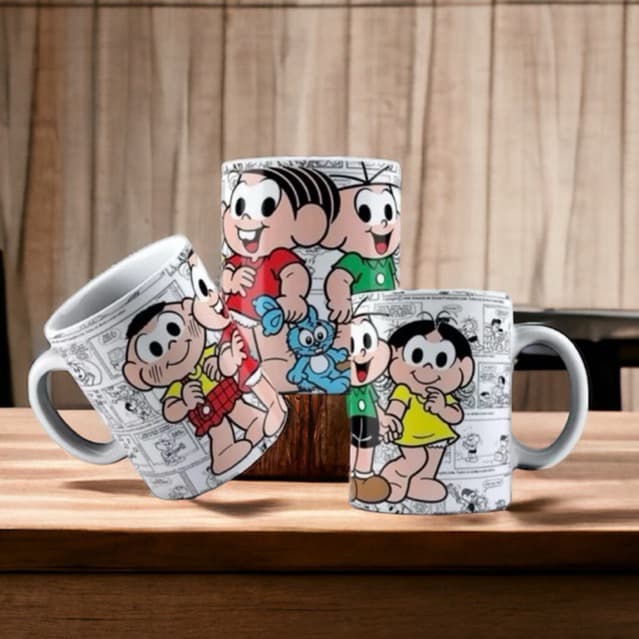 Caneca turma da Mônica, mickey, crush, presente dia das crianças