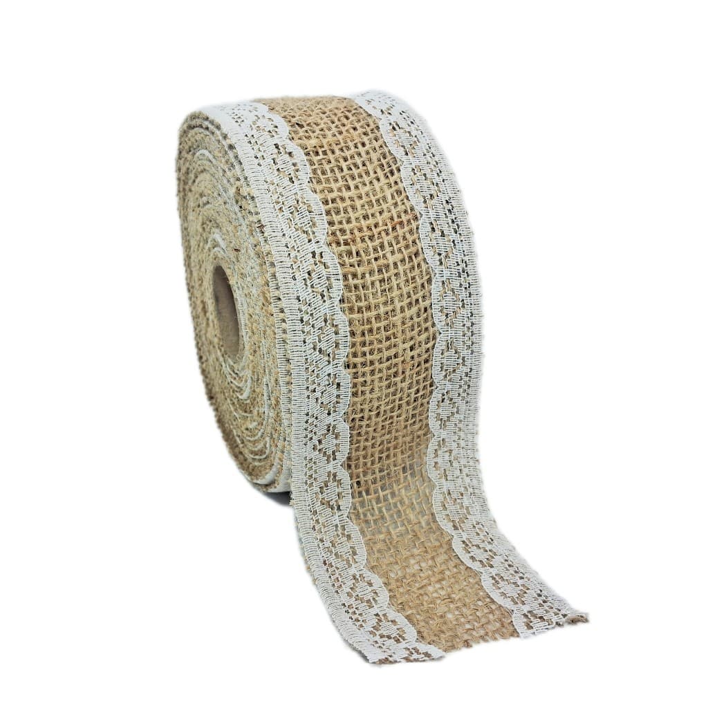 fita de juta com renda nas bordas 6cmx9,5m para decoração artesanato lembrancinhas convites