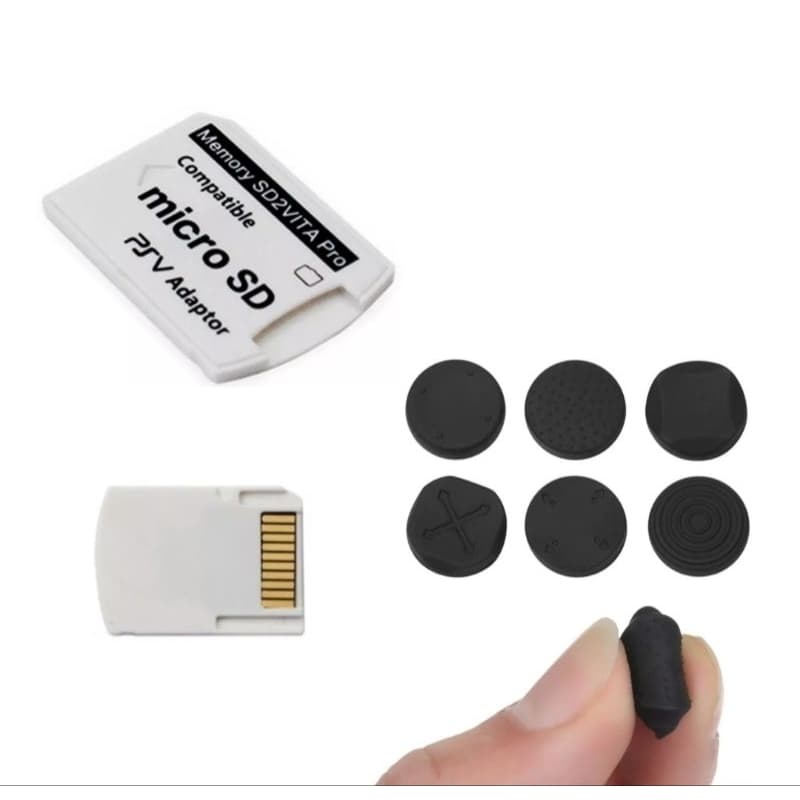 kit 6 grips analógico + SD2VITA adaptador  para Ps vita