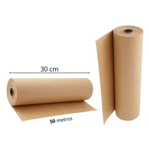 Bobina Papel 30cm Semi Kraft Pardo 50mts