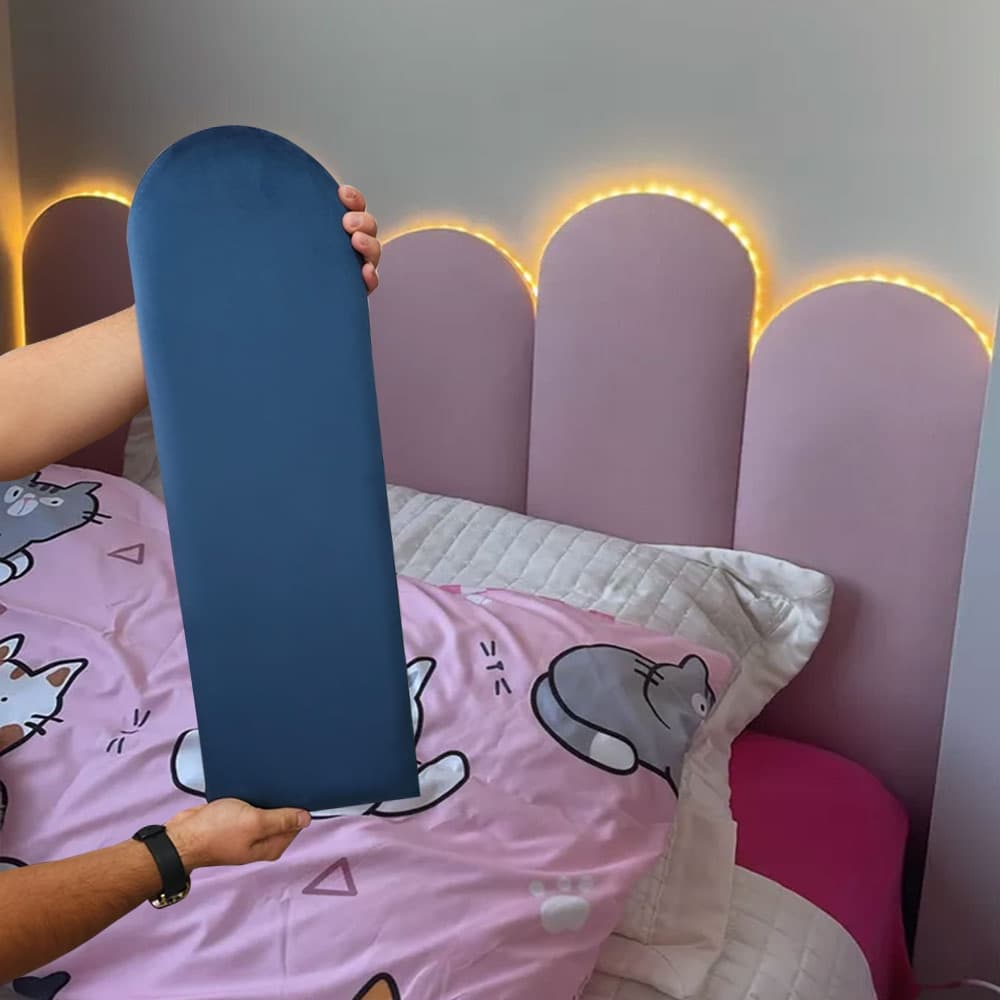 Cabeceira Autocolante Estofada Cama Casal Decoração - 1 Placa 20x60cm